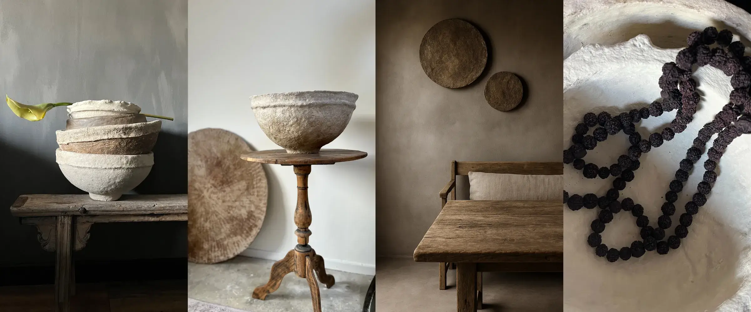 Papier mache artwork. handgemaakte woonaccessoires in een natuurlijke en sobere woonstijl.